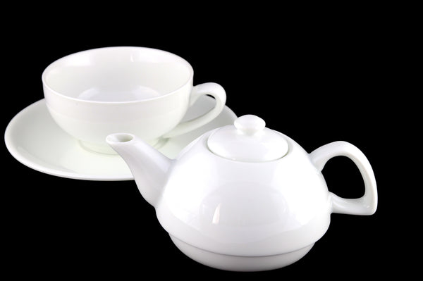 Akwaaba Ceramic "Modern" Stackable Tea Set For One