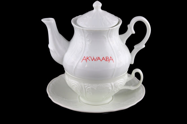 Akwaaba Ceramic "Vintage" Stackable Tea Set For One