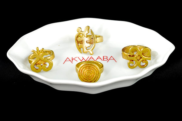 Brass Adrinka Symbol Ring
